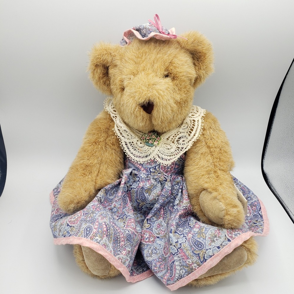 Vintage 1993 Vermont Teddy Bear Jointed Grandma With Tags‎ and Original Clothes